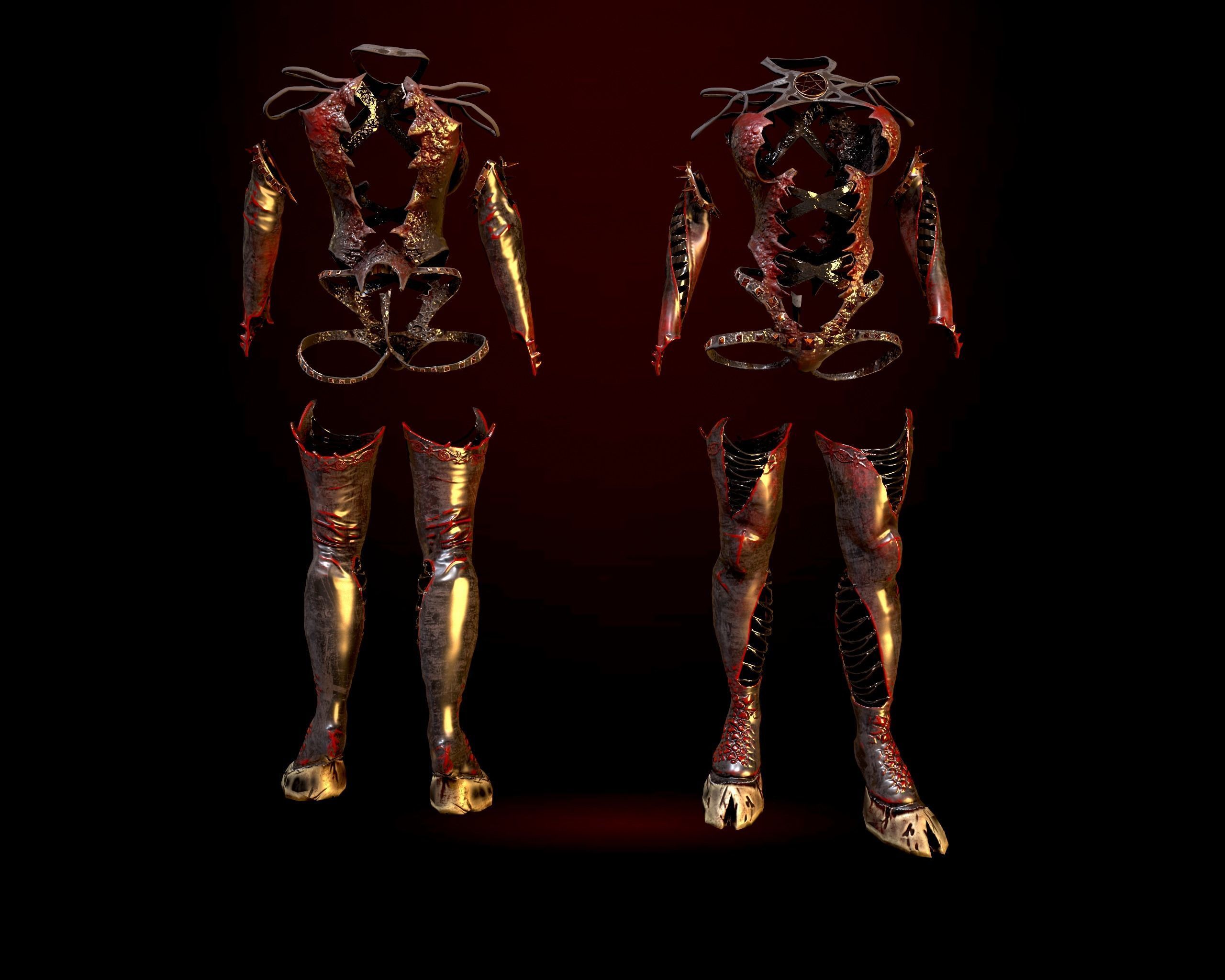 Demoness succubus named Essa charming and dangerous Low-poly 3D model_17