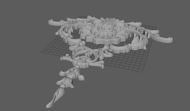 dekor gold ornate ornament 3D model_3