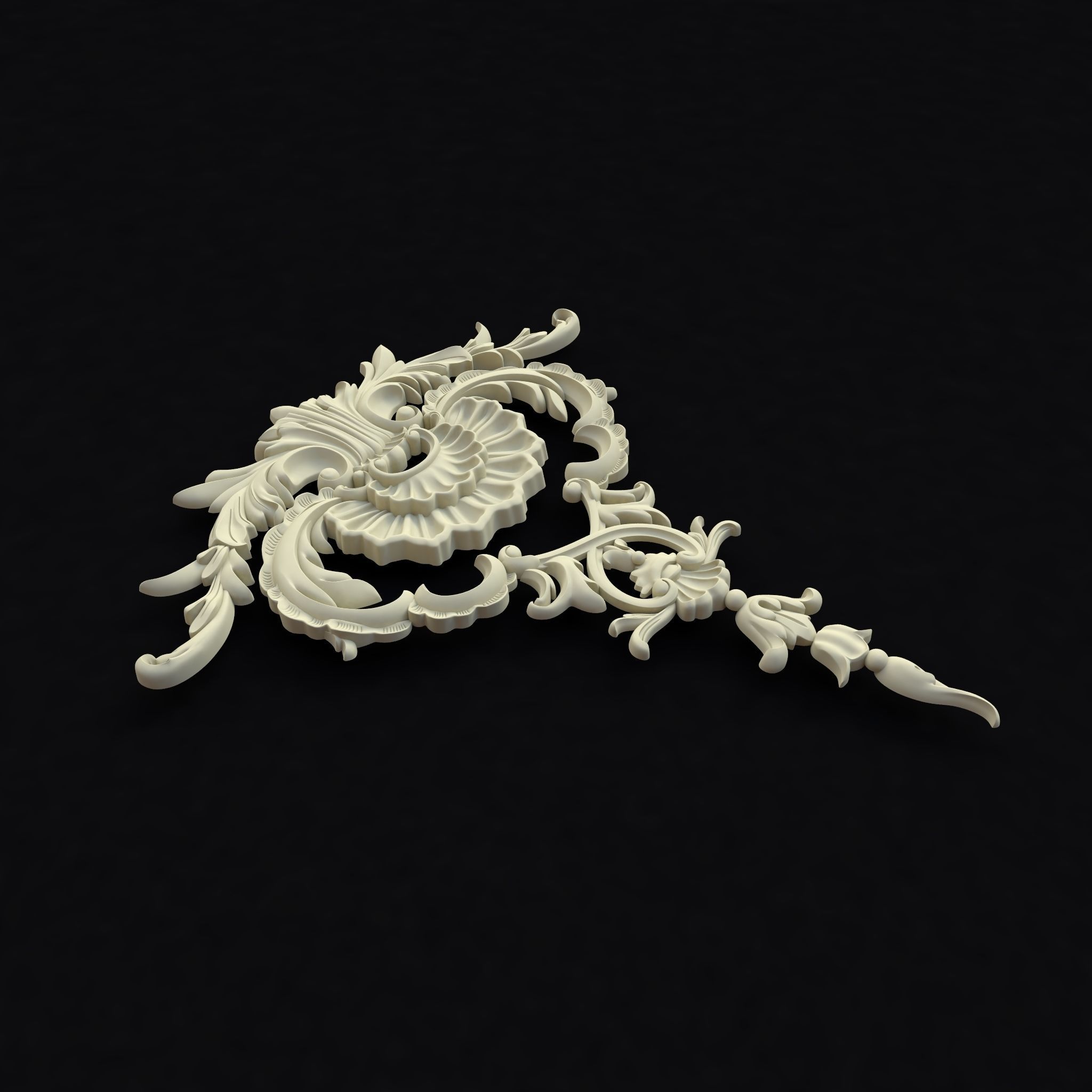 dekor gold ornate ornament 3D model_1