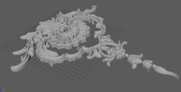 dekor gold ornate ornament 3D model_4