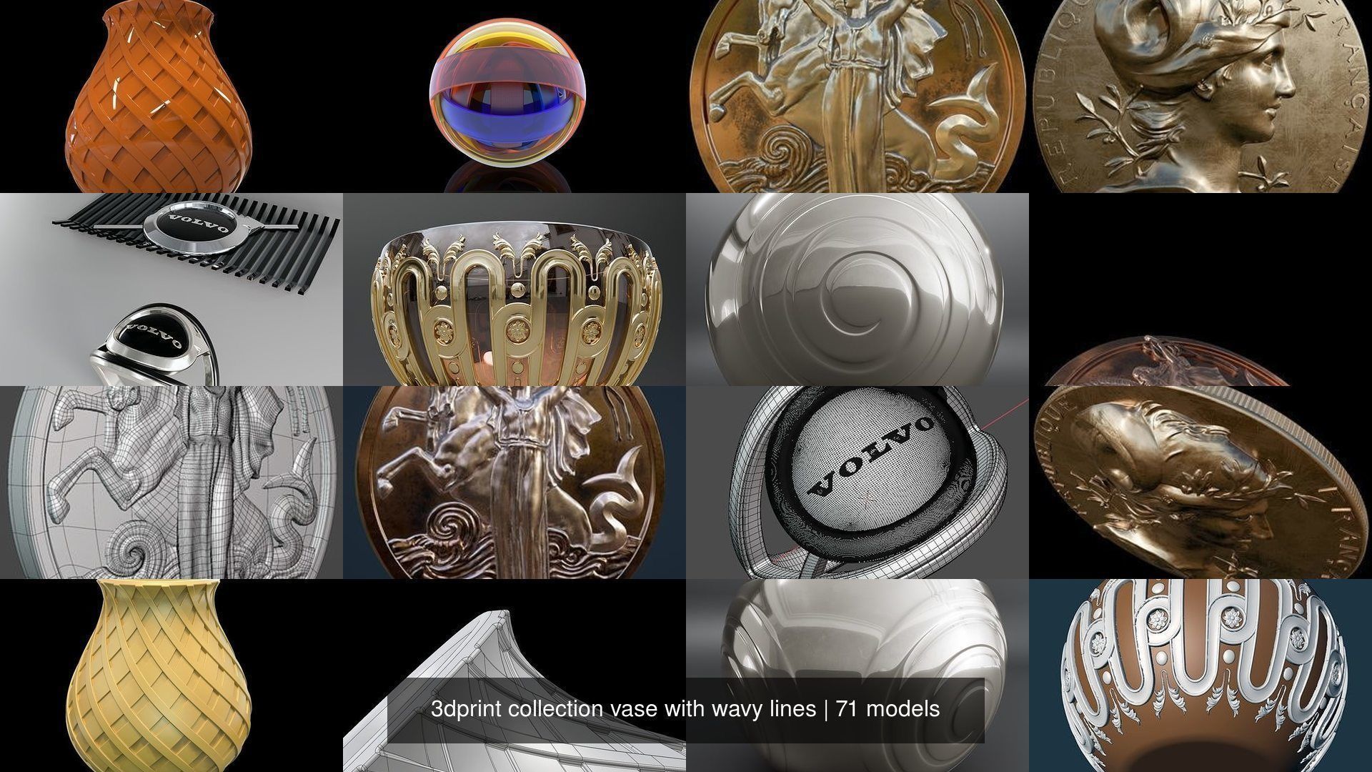 3dprint collection vase with wavy lines _40