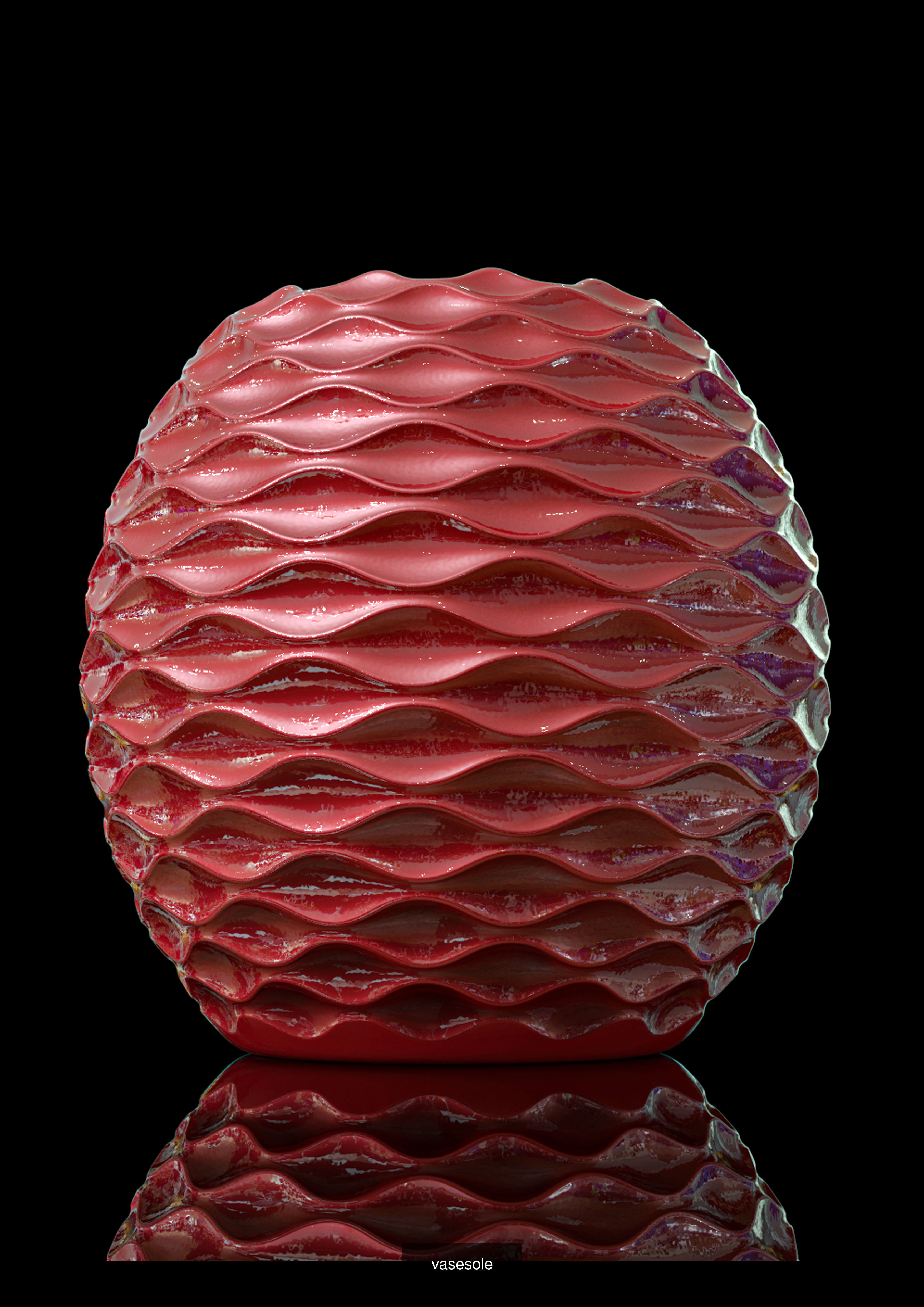 3dprint collection vase with wavy lines _164