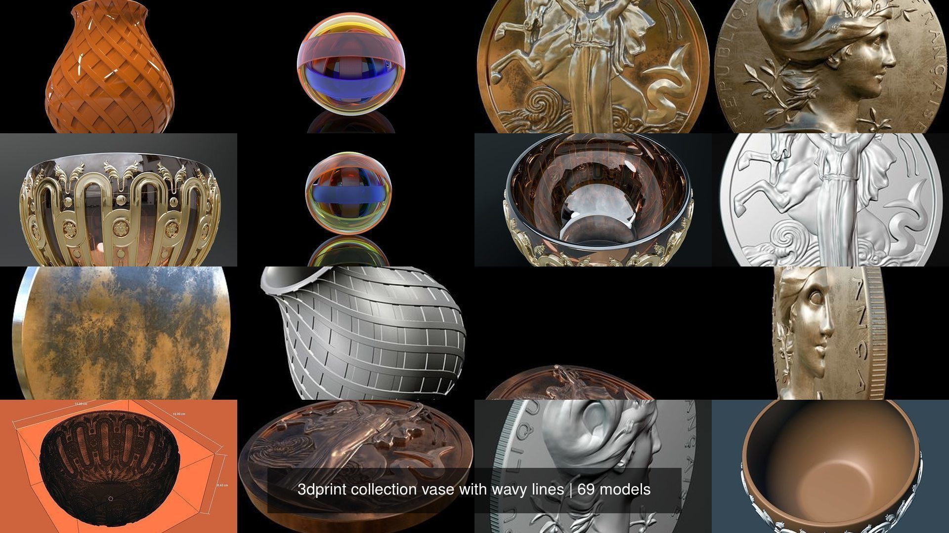 3dprint collection vase with wavy lines _74