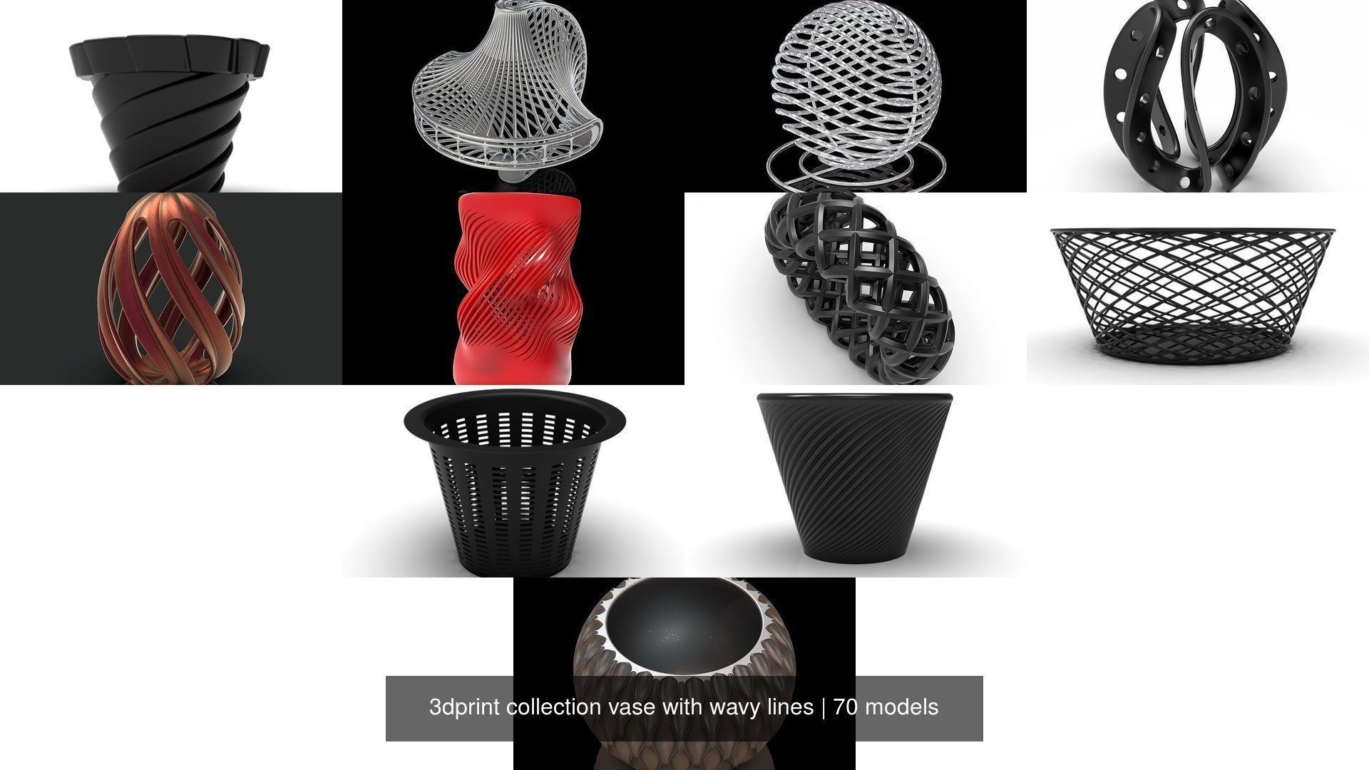 3dprint collection vase with wavy lines _35