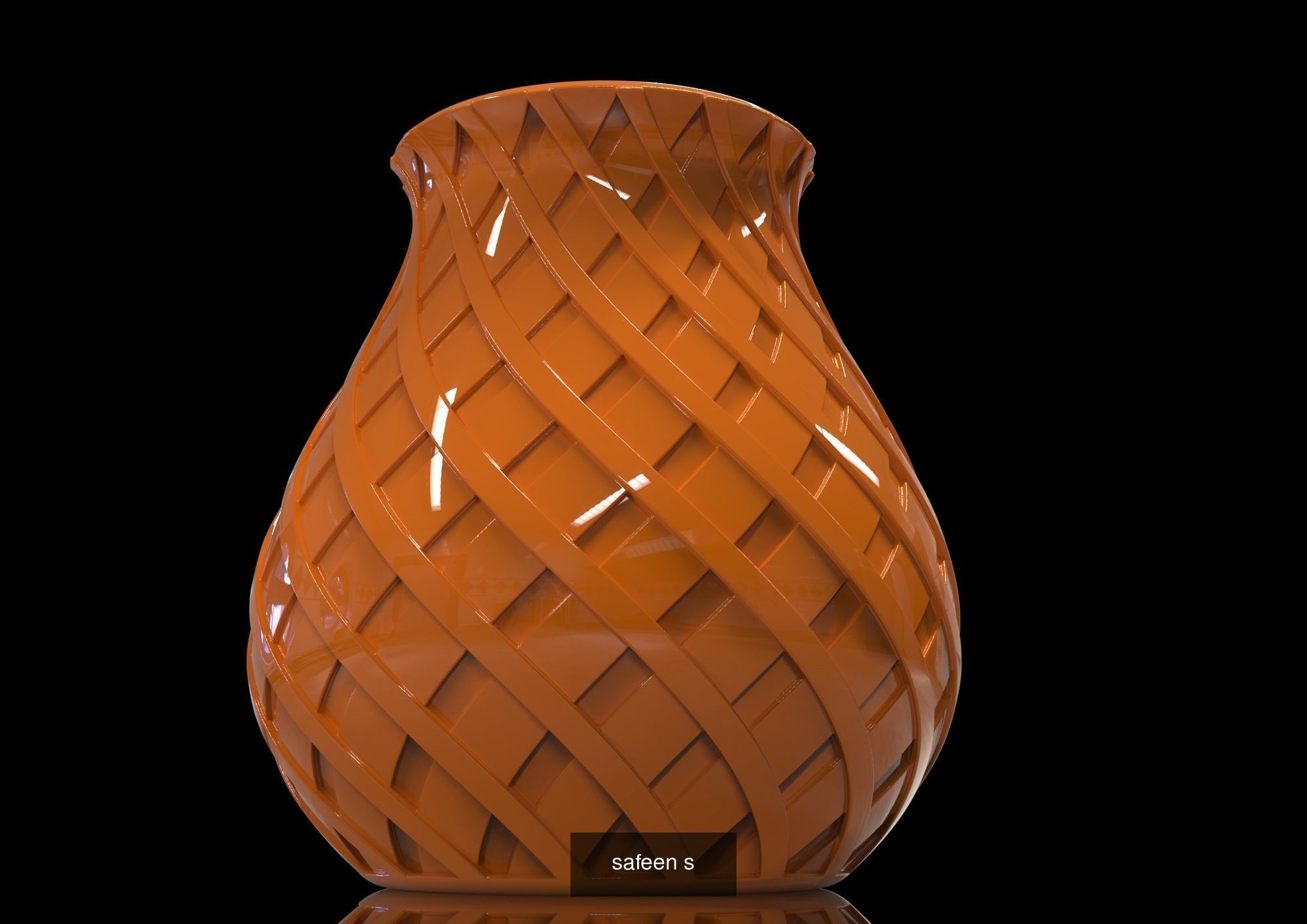 3dprint collection vase with wavy lines _106