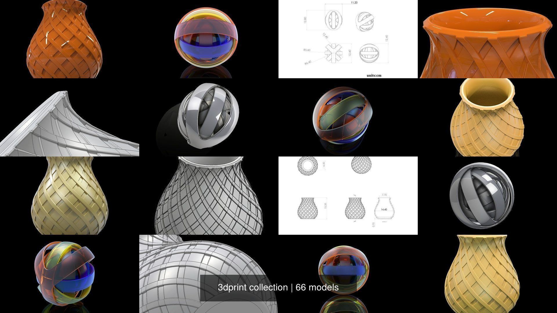 3dprint collection vase with wavy lines _96