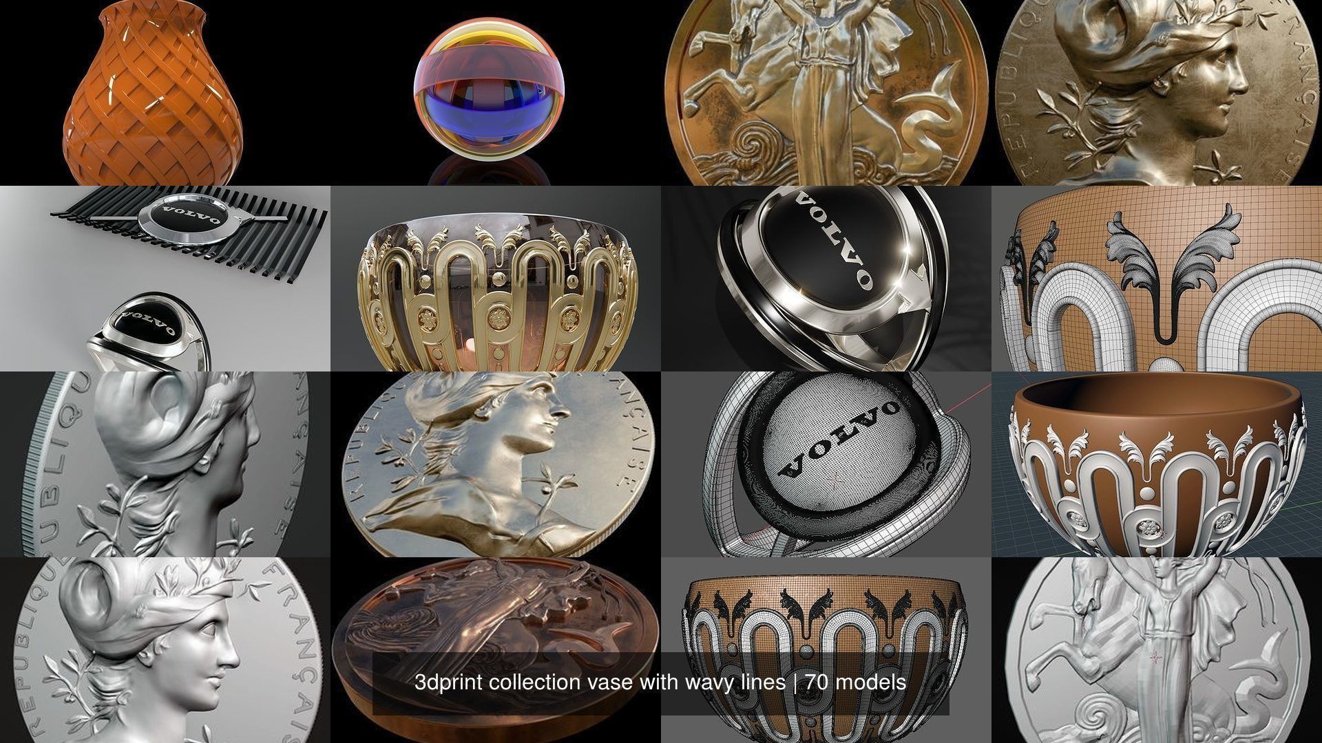 3dprint collection vase with wavy lines _51