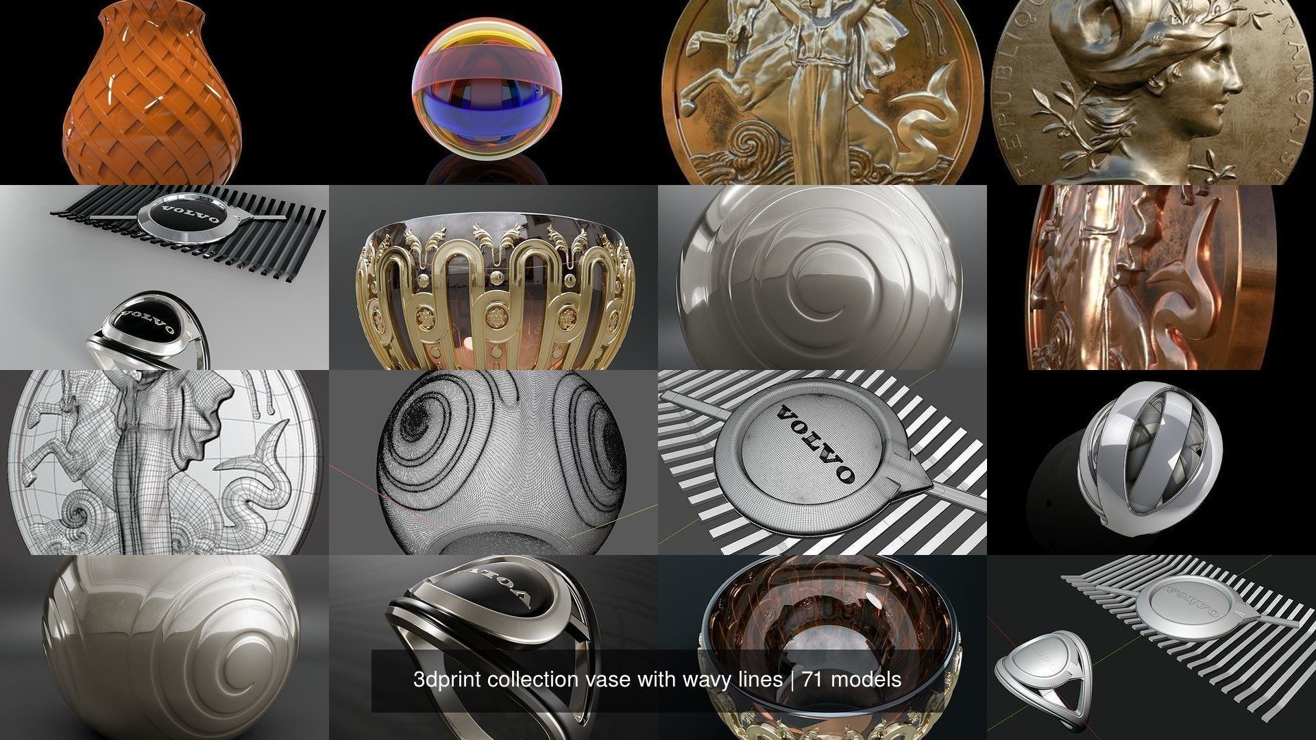 3dprint collection vase with wavy lines _52