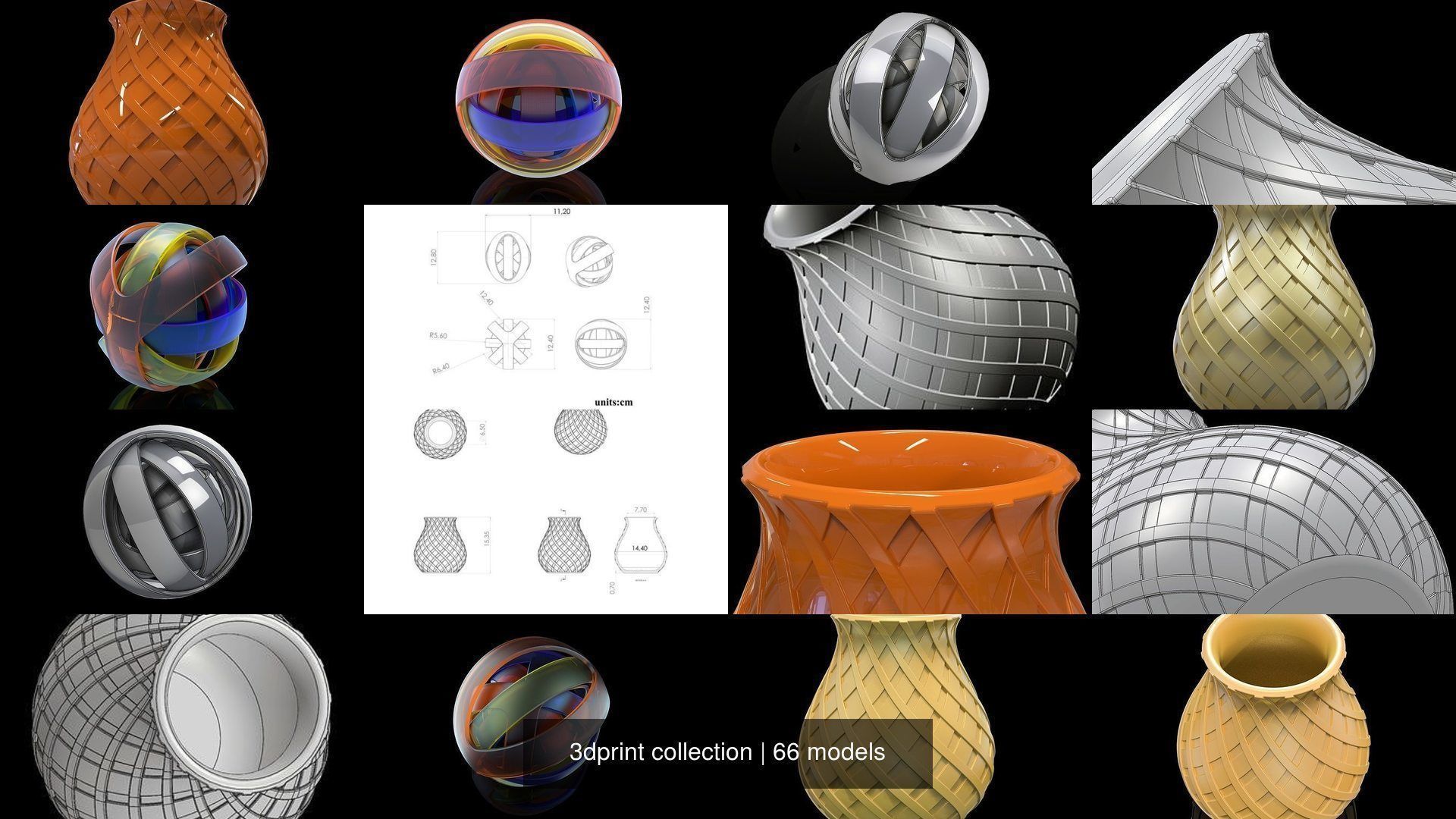 3dprint collection vase with wavy lines _97