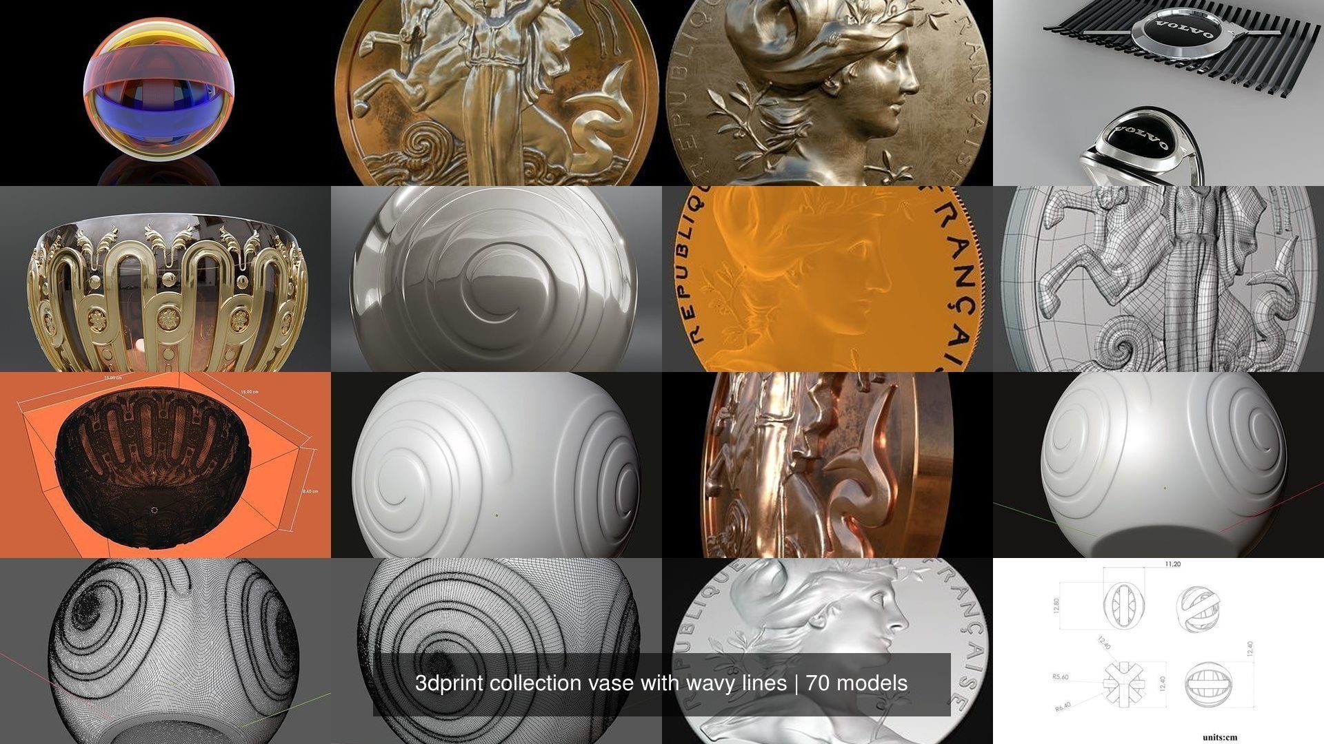 3dprint collection vase with wavy lines _41