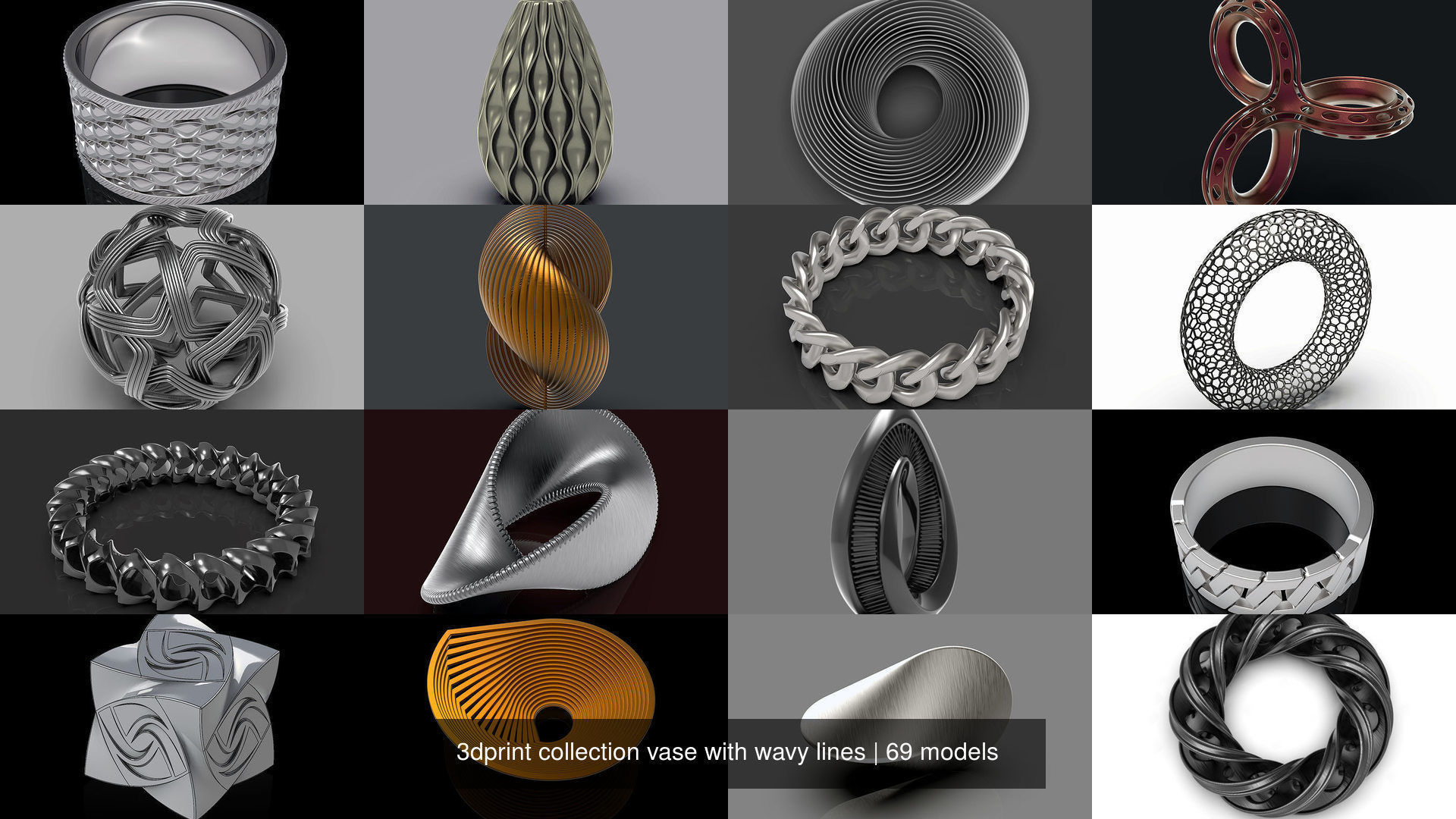 3dprint collection vase with wavy lines _64