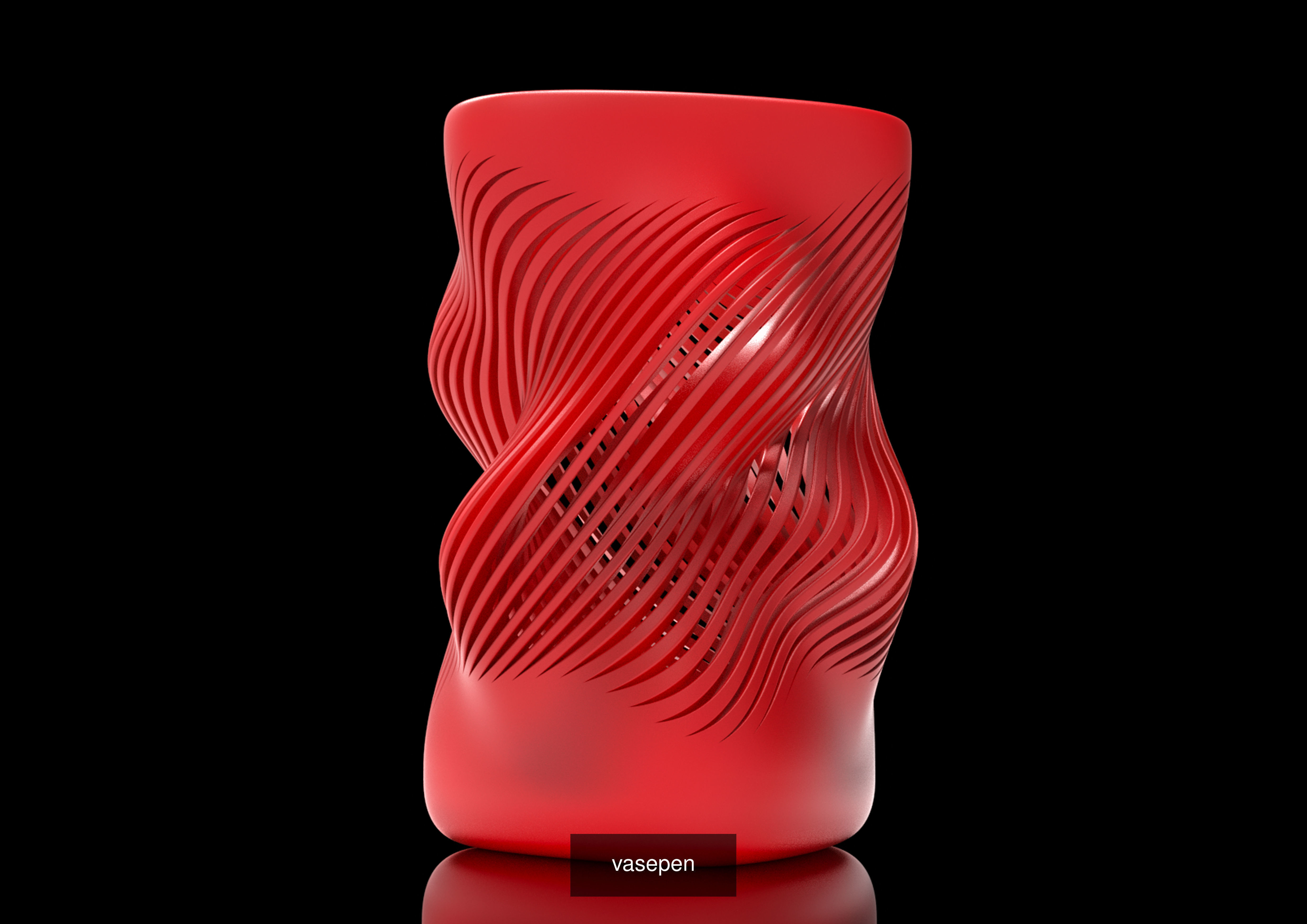 3dprint collection vase with wavy lines _143