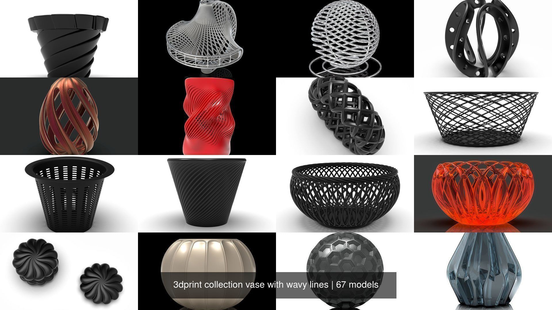 3dprint collection vase with wavy lines _91