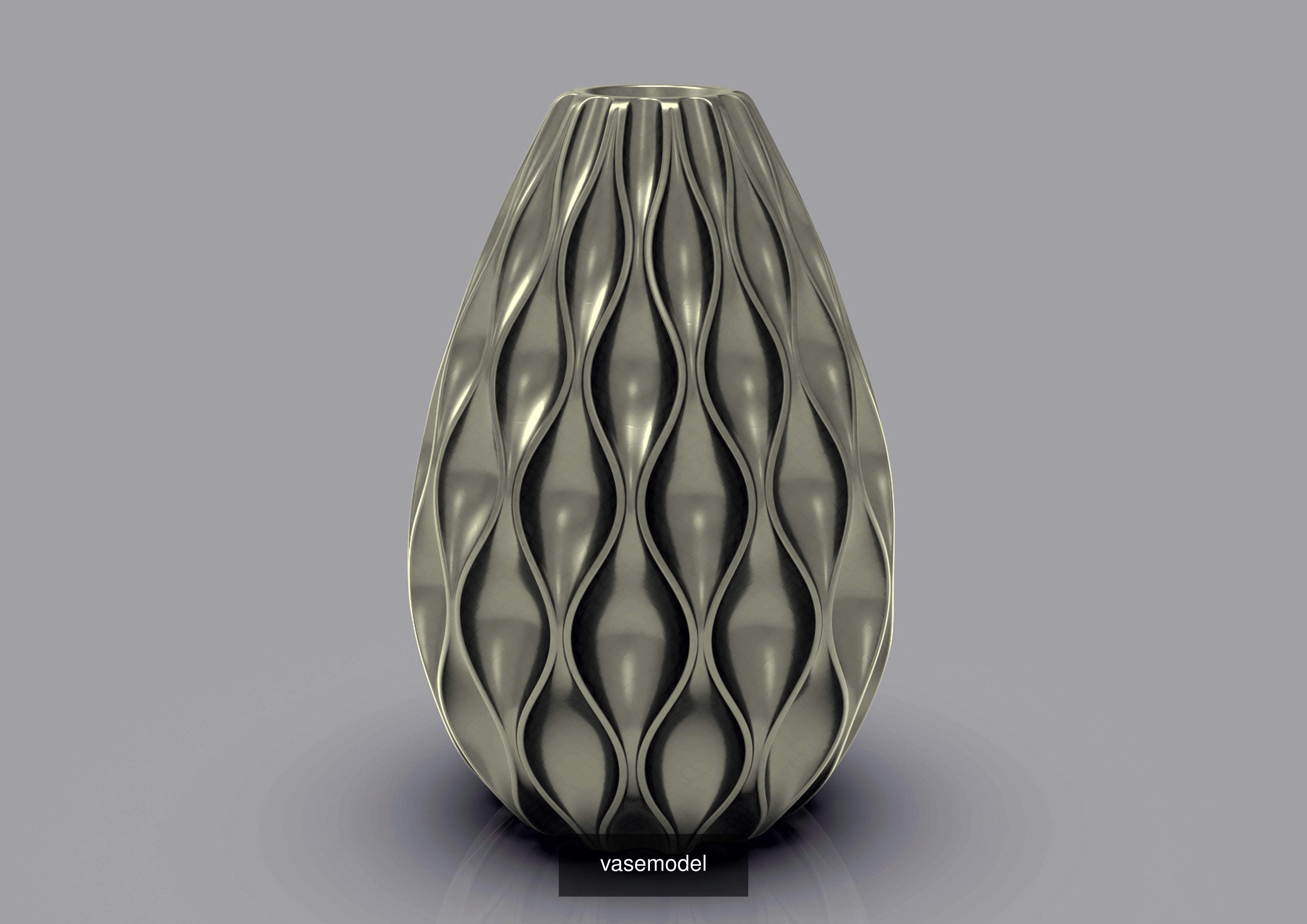 3dprint collection vase with wavy lines _123