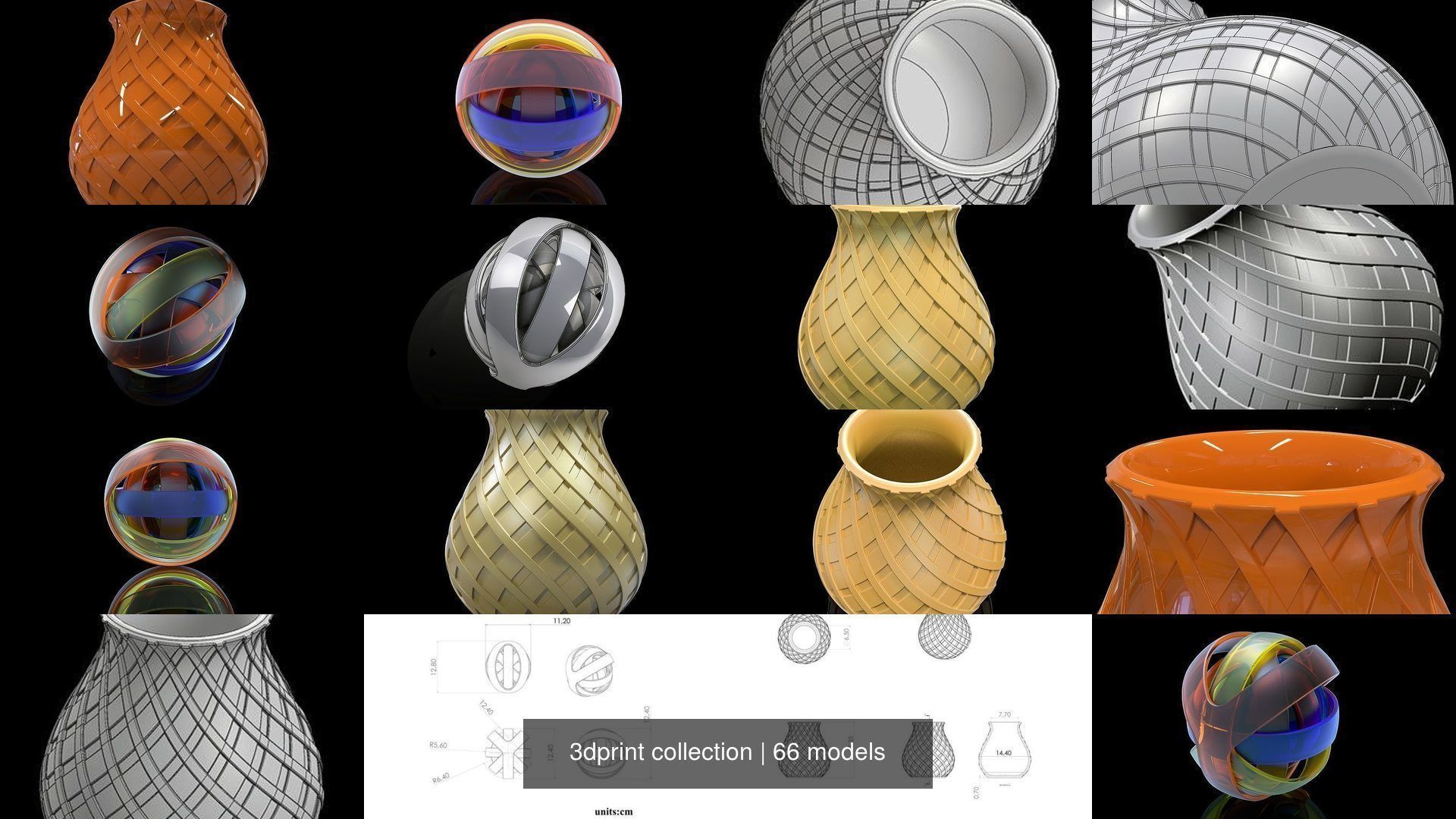 3dprint collection vase with wavy lines _100