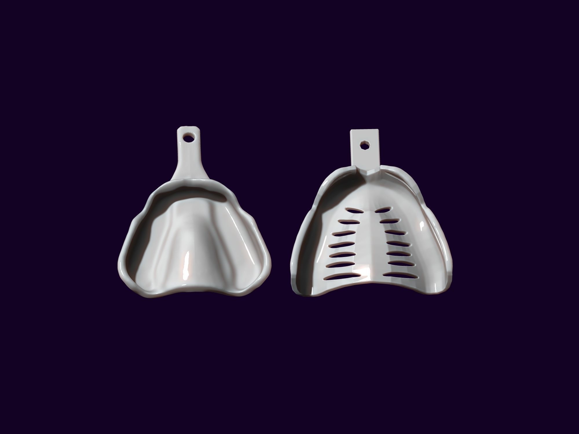 dental impression spoon upper and lower 3D print model_3