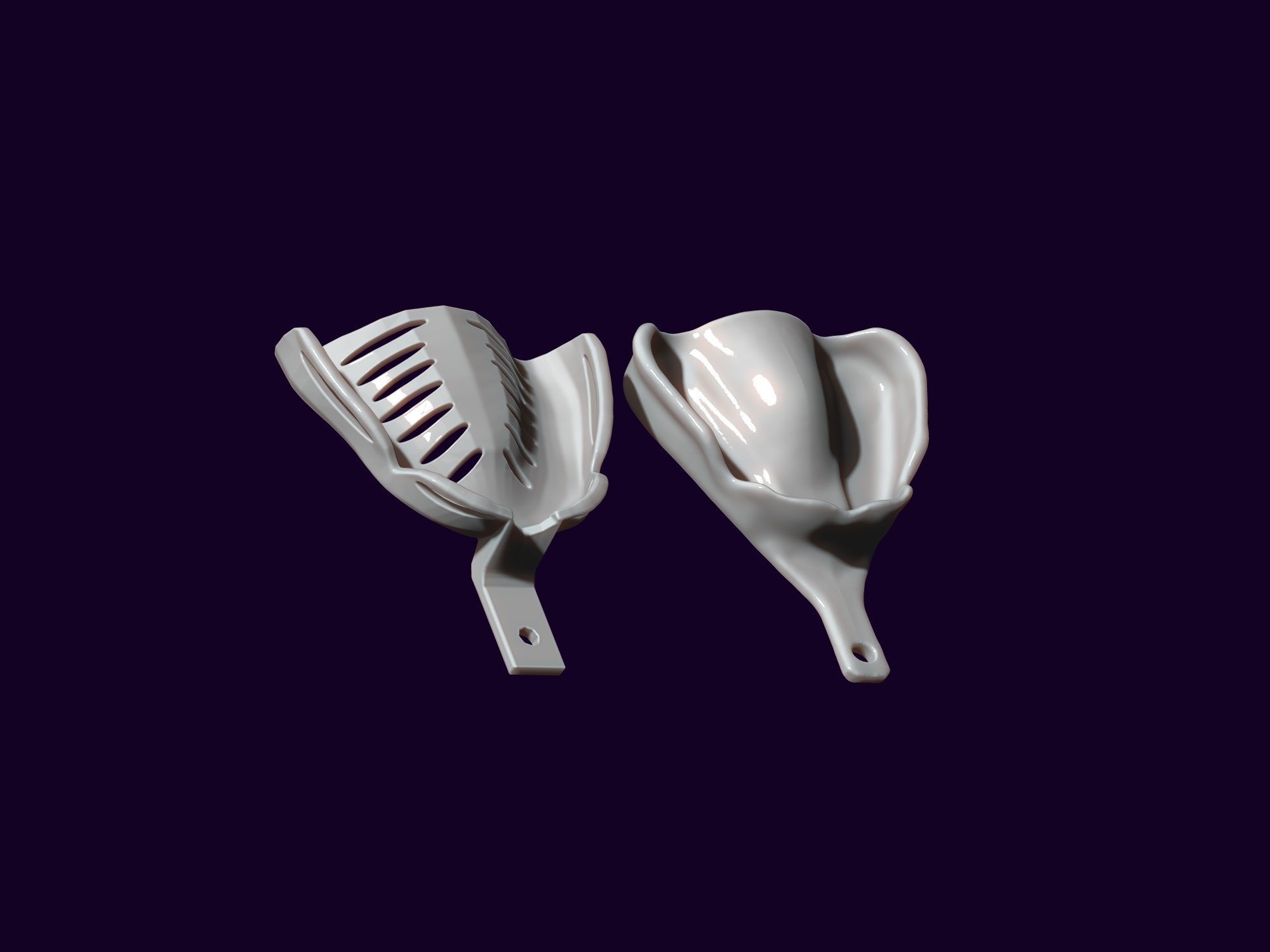 dental impression spoon upper and lower 3D print model_2