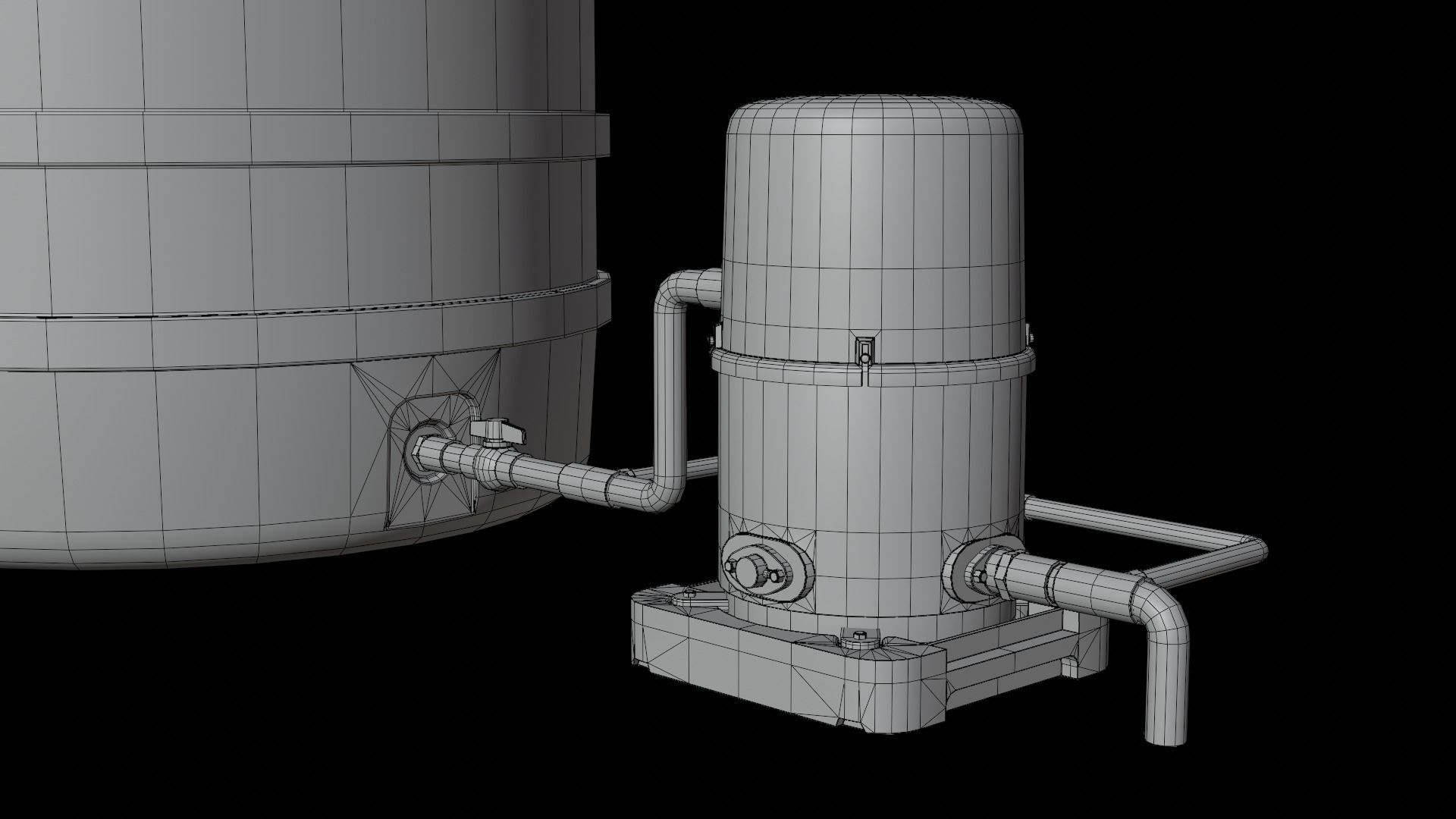 Automatic pump with Water tank Low-poly 3D model_18