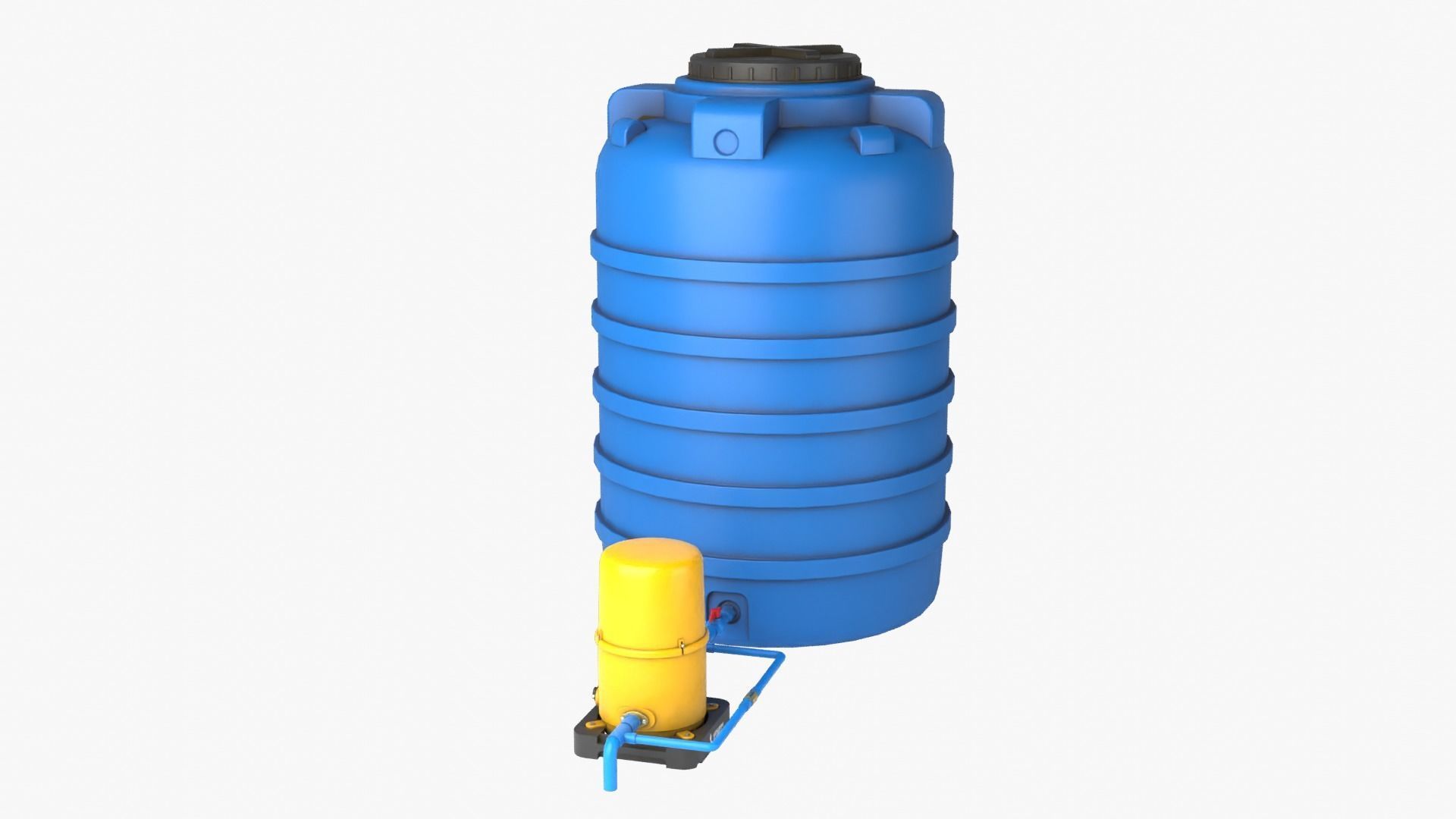 Automatic pump with Water tank Low-poly 3D model_4