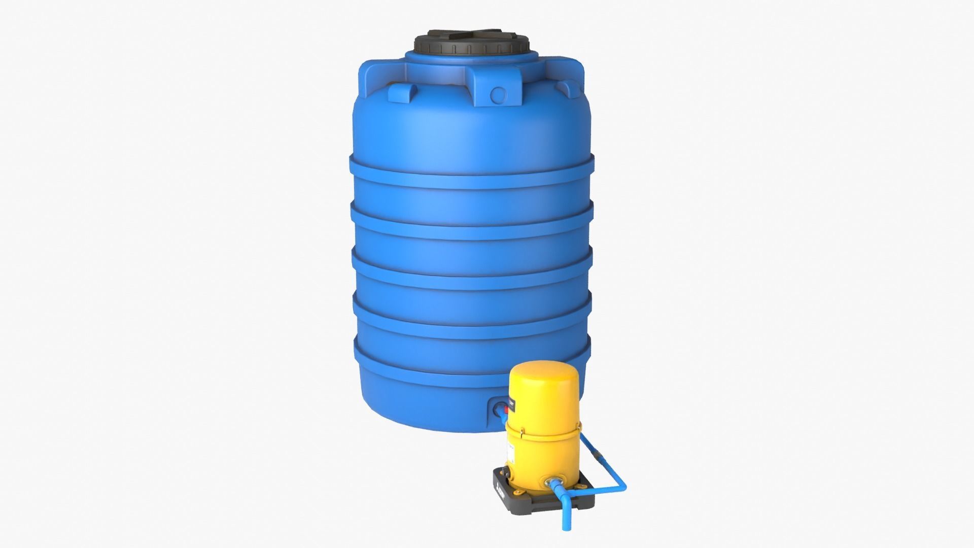 Automatic pump with Water tank Low-poly 3D model_3