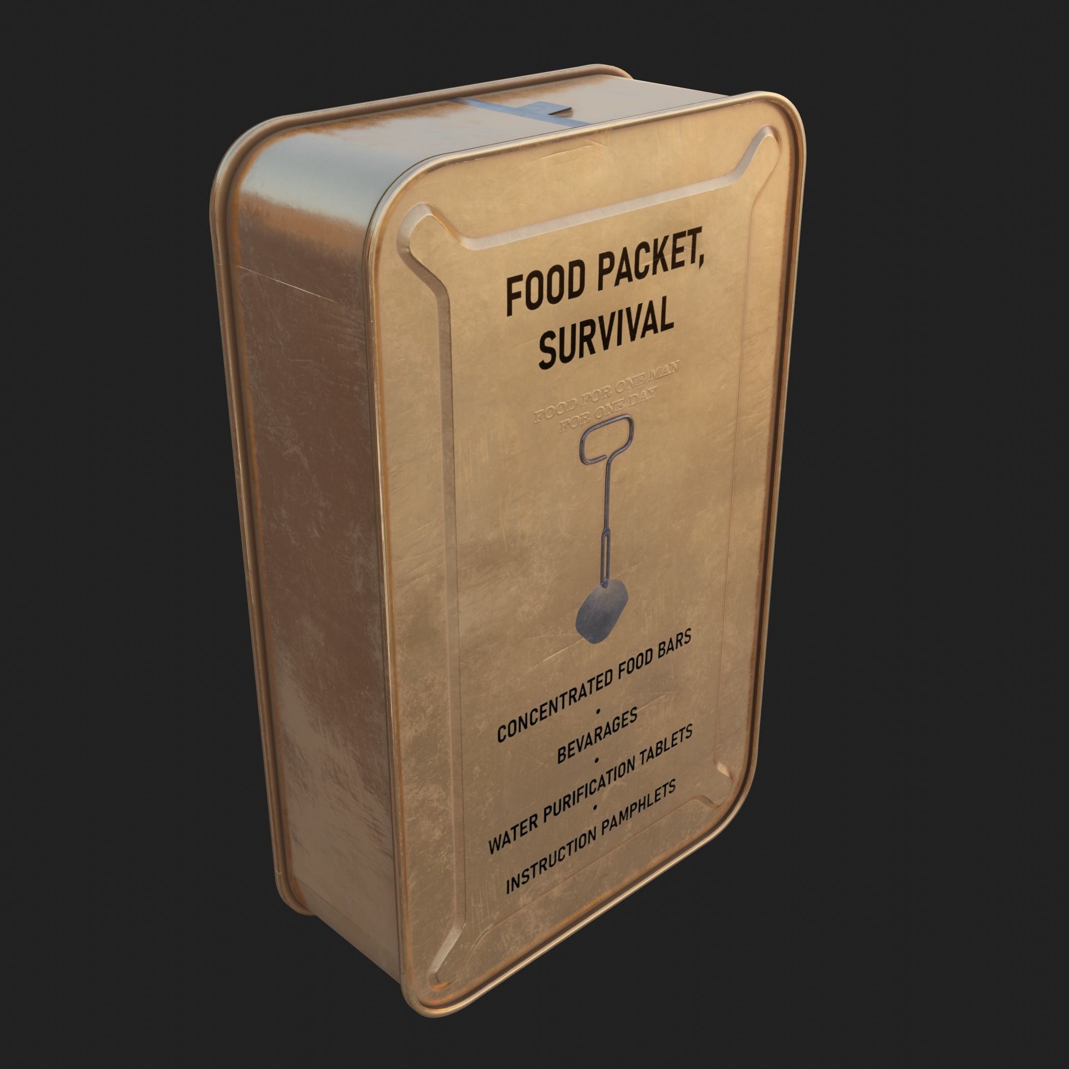 US MRE 1962 Food Packet PBR Low-poly 3D model_7