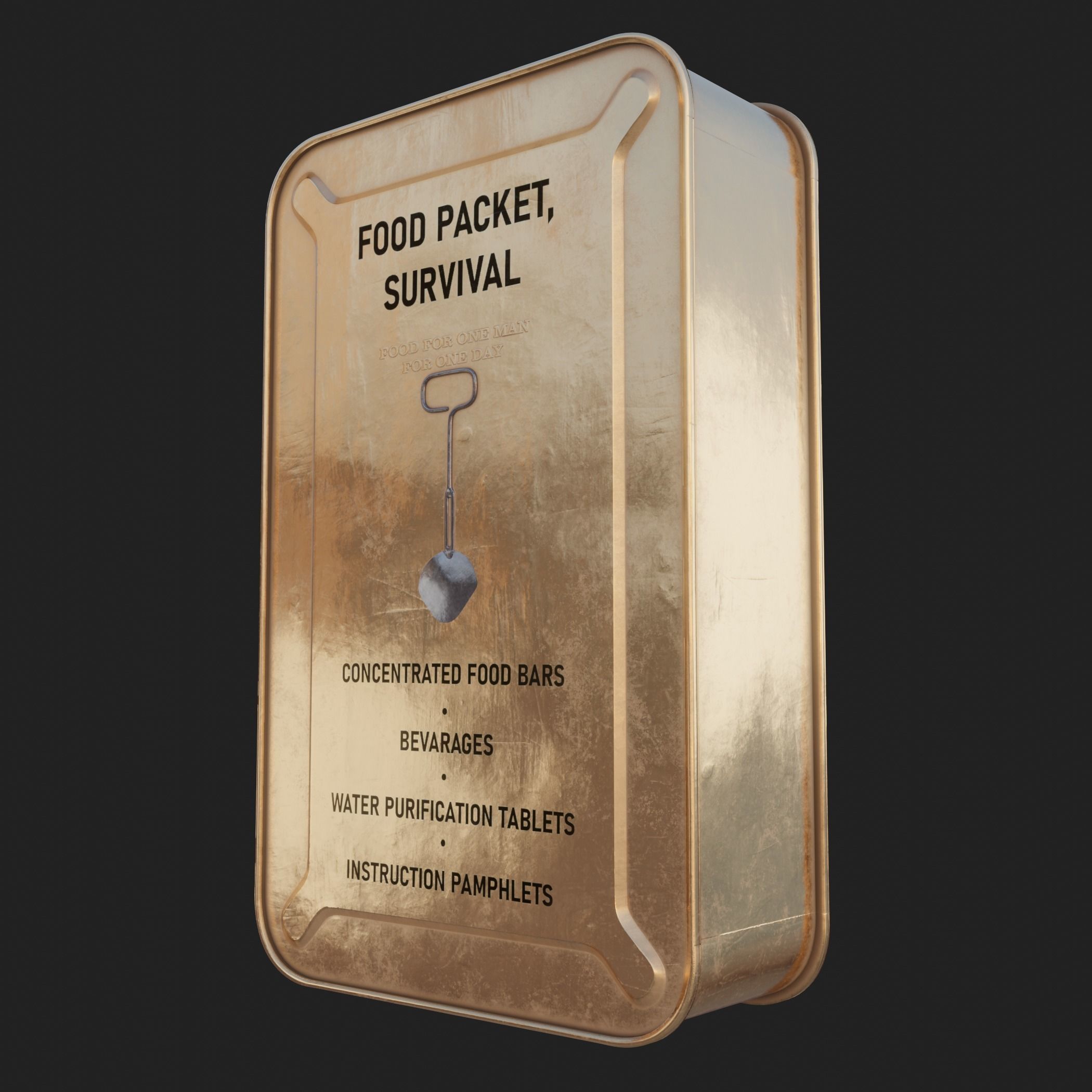 US MRE 1962 Food Packet PBR Low-poly 3D model_2
