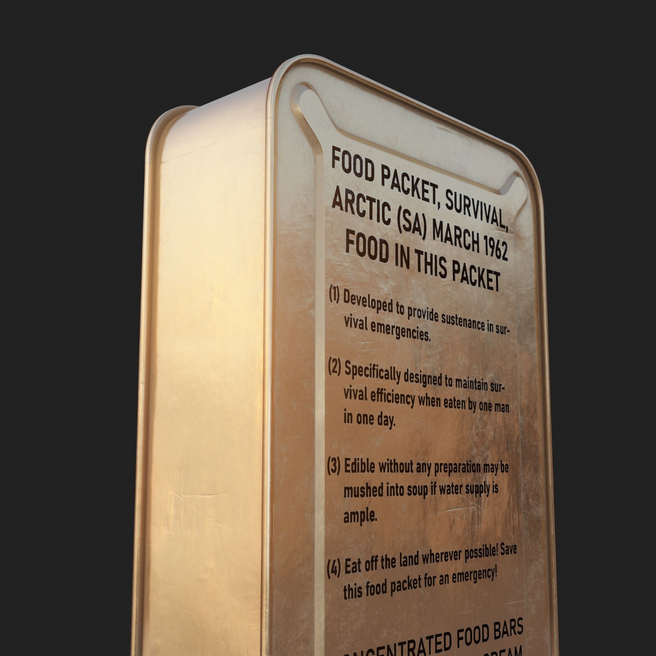 US MRE 1962 Food Packet PBR Low-poly 3D model_6