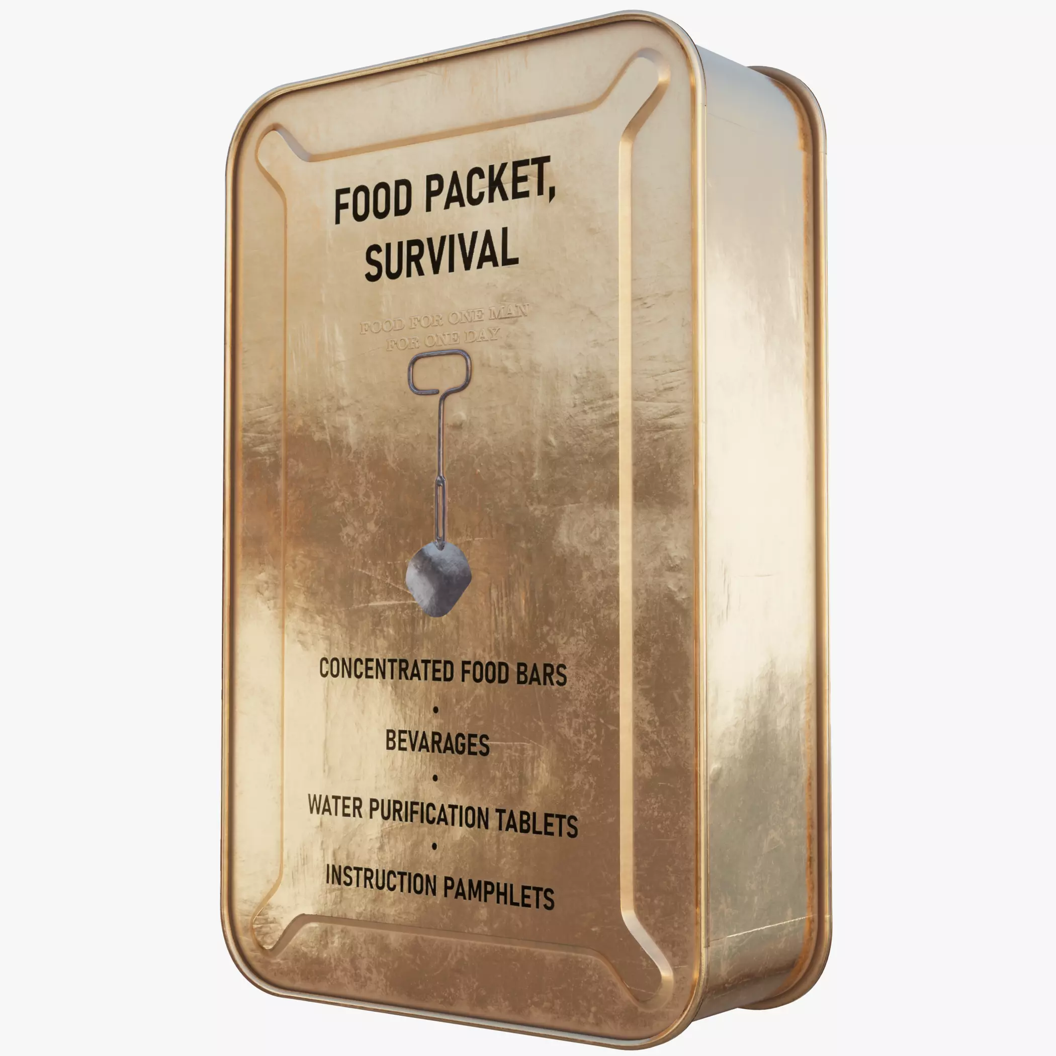 US MRE 1962 Food Packet PBR Low-poly 3D model_0