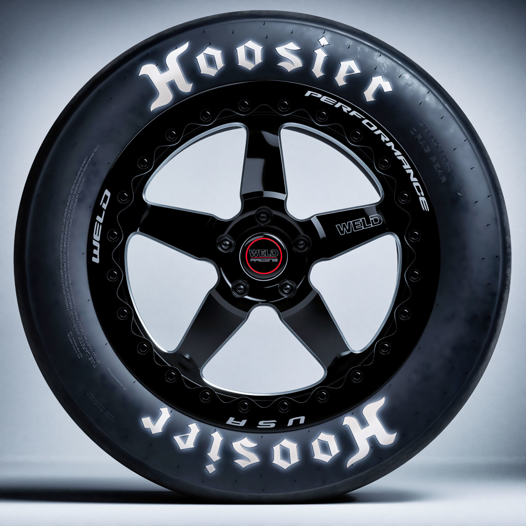3D model Hoosier Tire Weld Wheels Ventura Drag racing package VR / AR ...