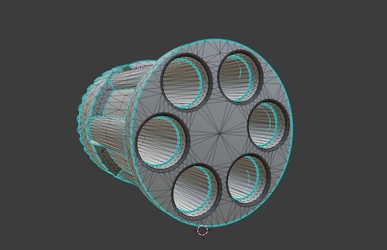 Revolver cylinder Low-poly 3D model_11