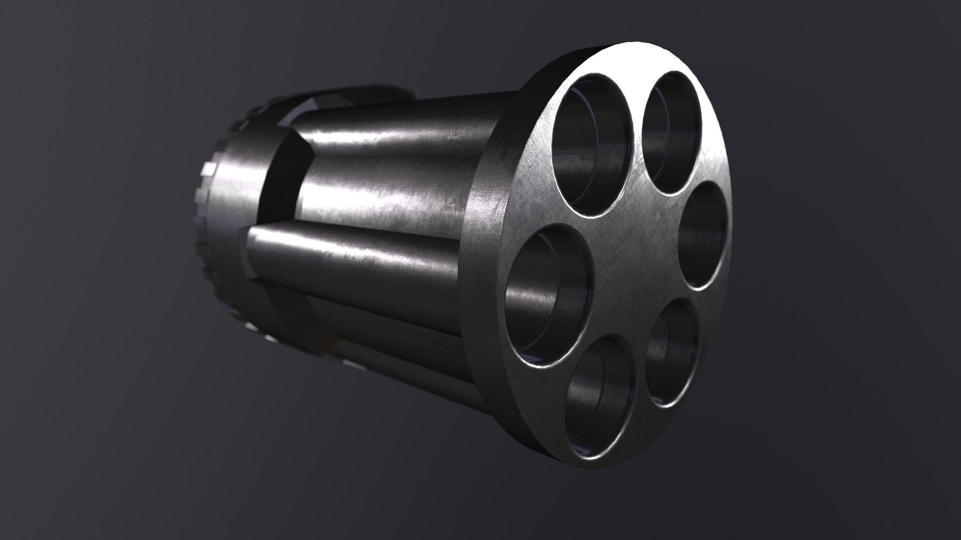 Revolver cylinder Low-poly 3D model_2