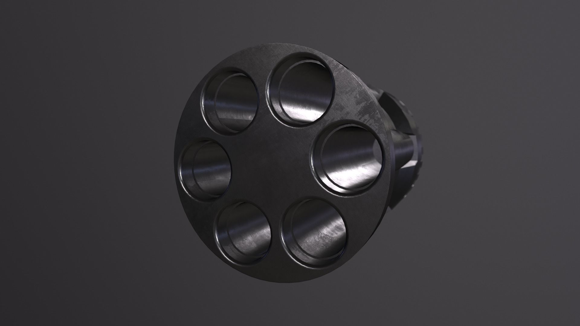 Revolver cylinder Low-poly 3D model_9