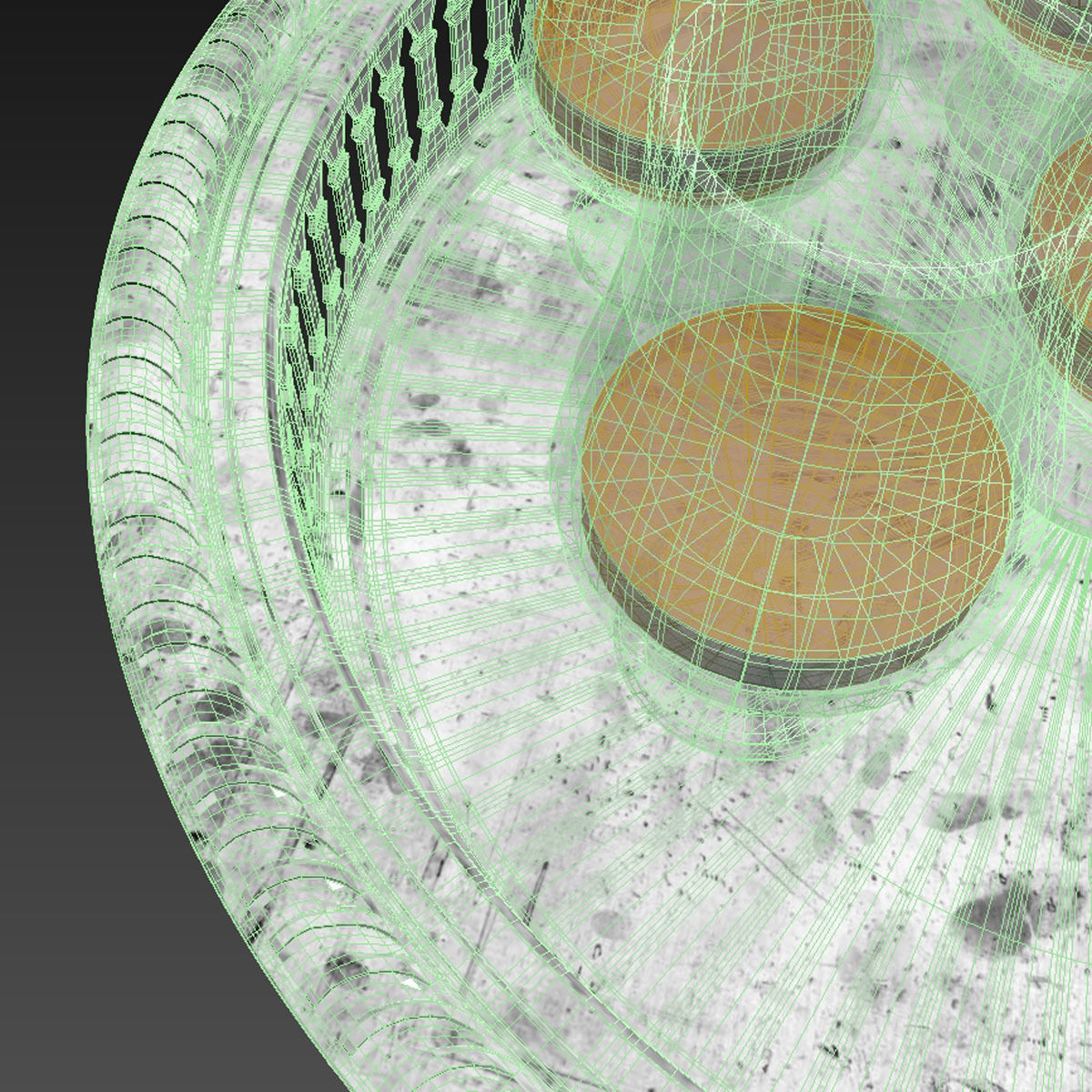 Mid century modern barware retro whiskey glass tray 3D model_6