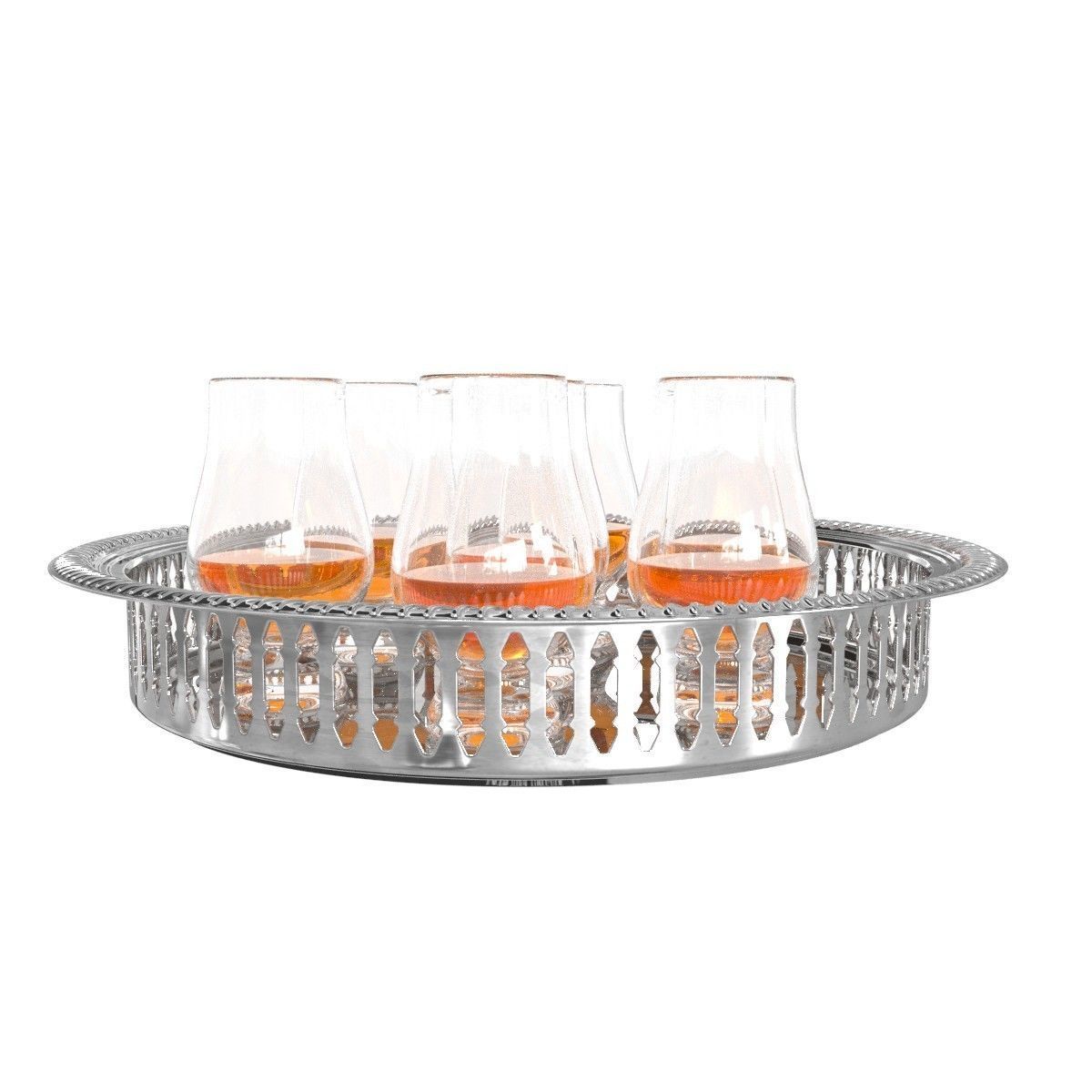 Mid century modern barware retro whiskey glass tray 3D model_1