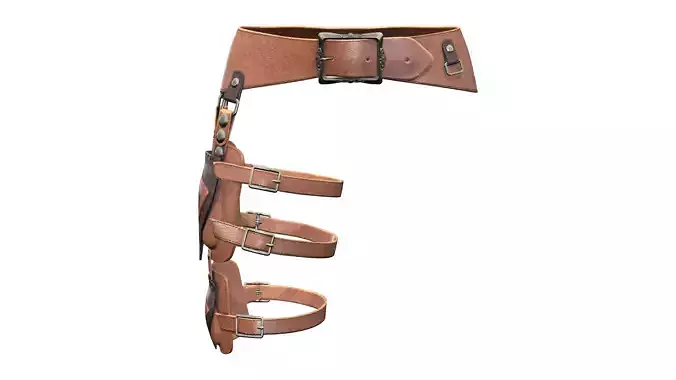 Ladies Steampunk Utility Belt Low-poly 3D model