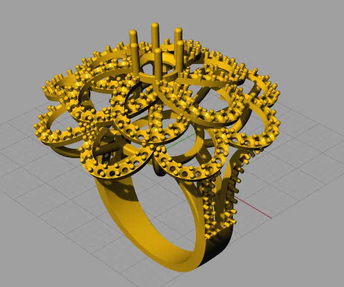 Diamond Flower Ring Free 3D print model