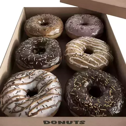 Donuts Box 3D model
