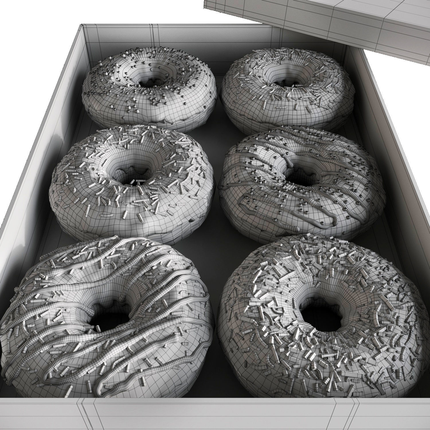 Donuts Box 3D model_3