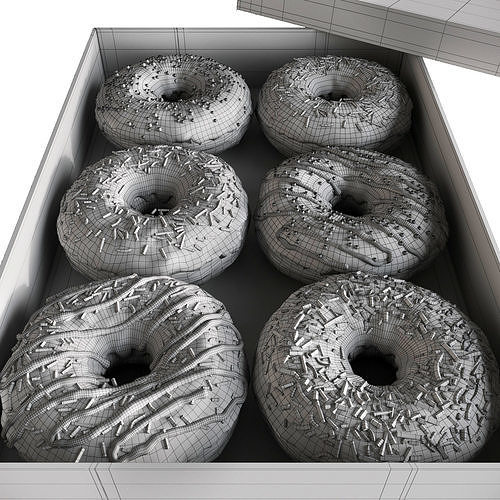 Donuts Box 3D model 4
