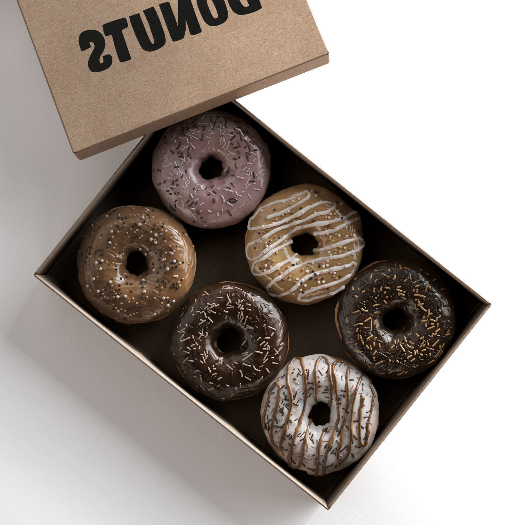Donuts Box 3D model_1