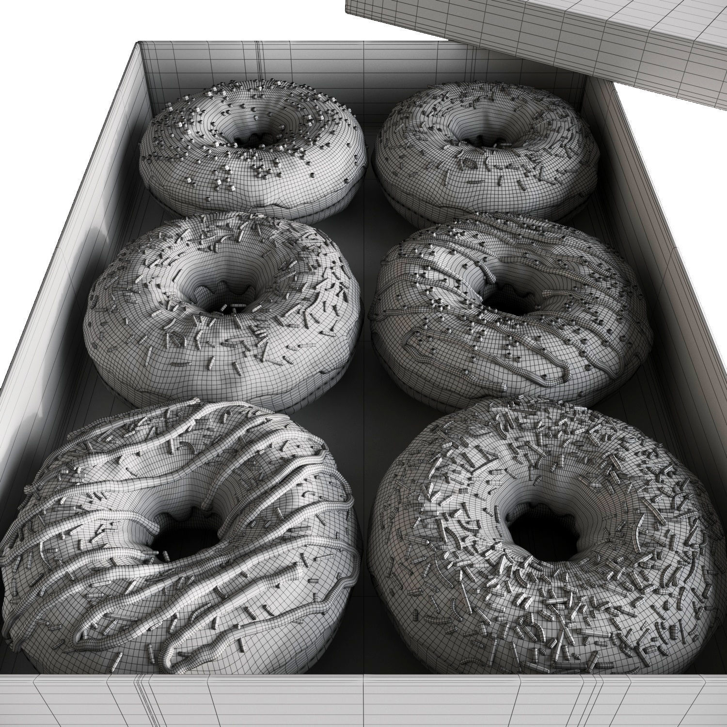 Donuts Box 3D model_4