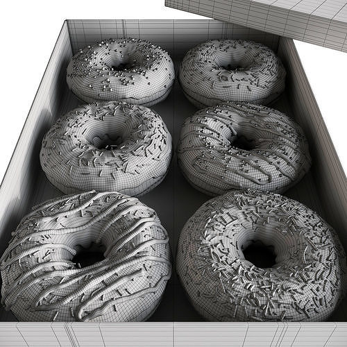 Donuts Box 3D model 5