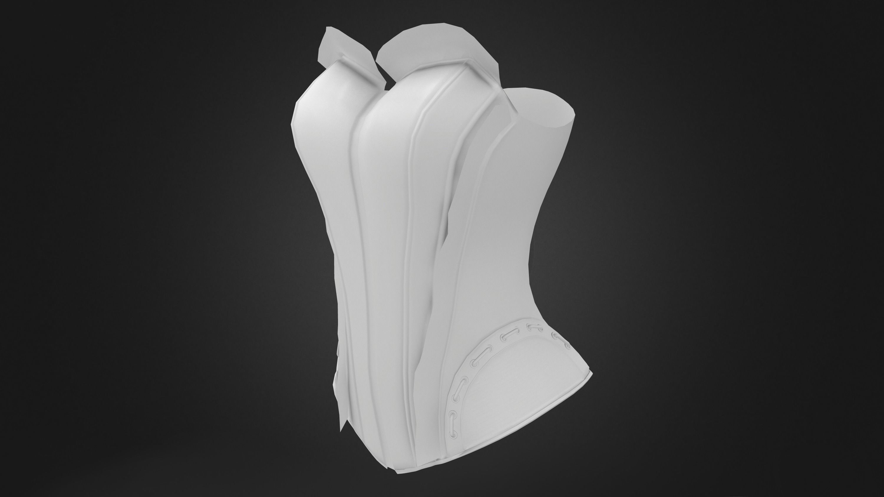 Pink Faux Silk With Black Lace Overlay Overbust Corset Low-poly 3D model_9