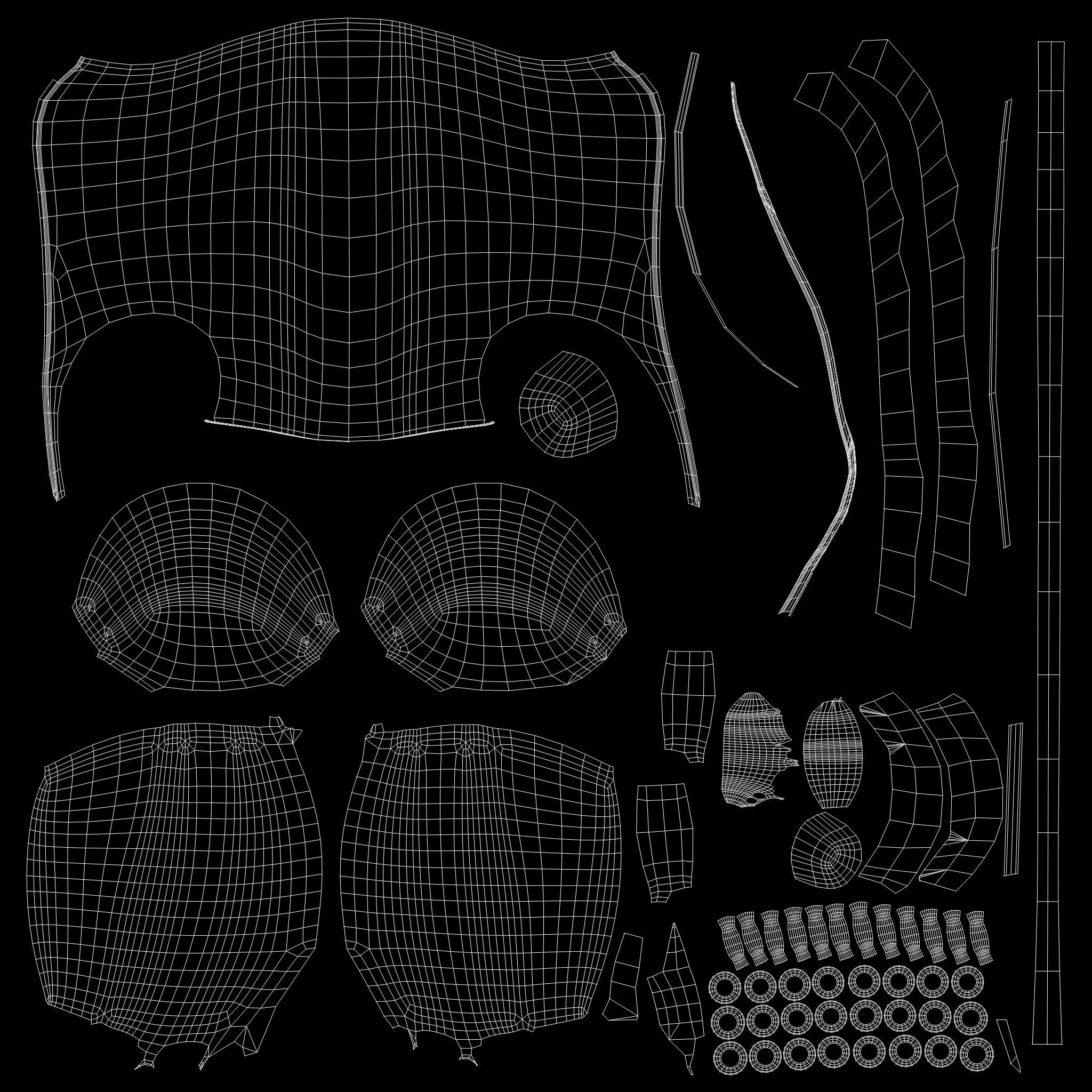 Pink Faux Silk With Black Lace Overlay Overbust Corset Low-poly 3D model_14