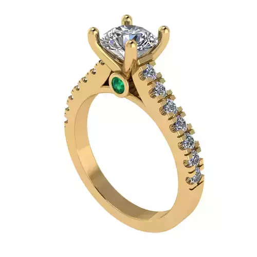 00153 emerald and diamond engagement ring gold