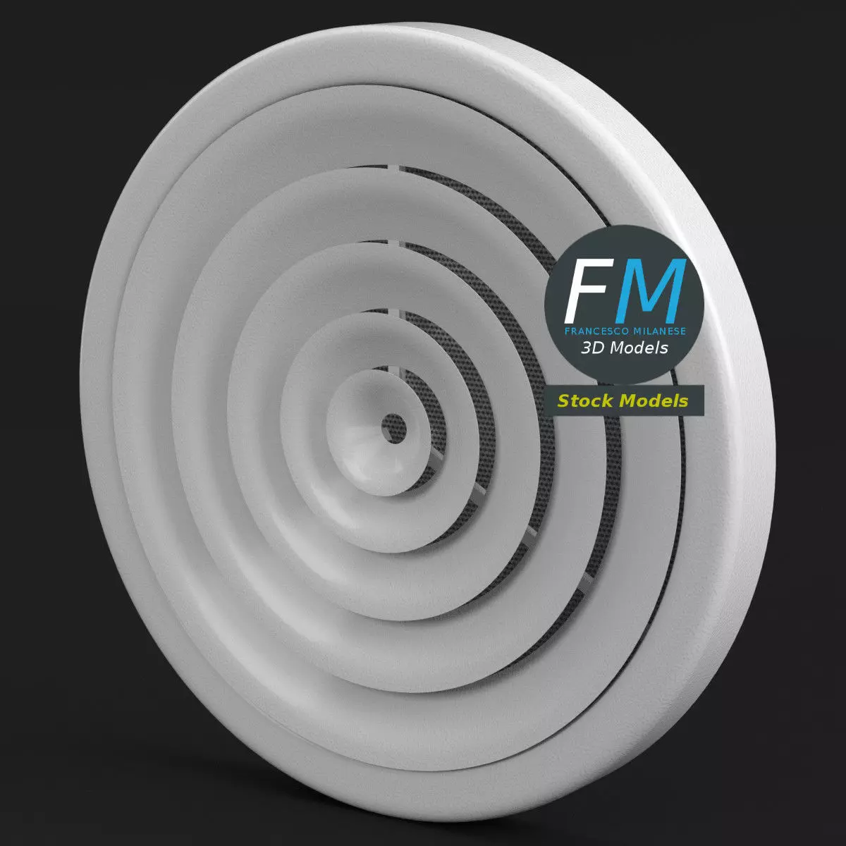 Round air vent 3D model_0