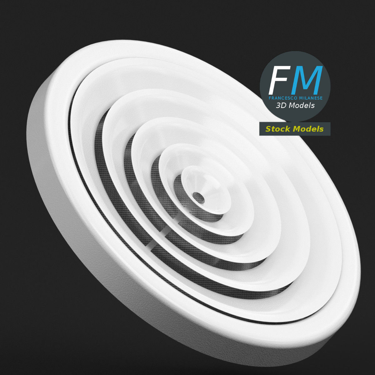 Round air vent 3D model_4