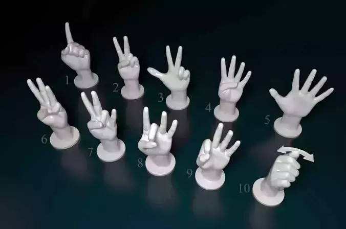 ASL numbers from 1 to 10 3D print model