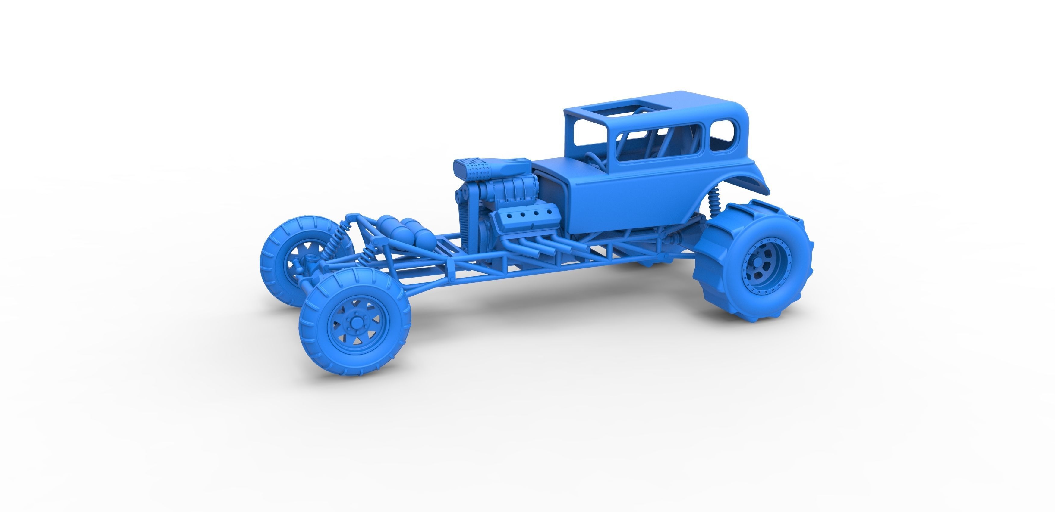  Mud dragster Hot Rod Scale 1 to 25 3D print model_14