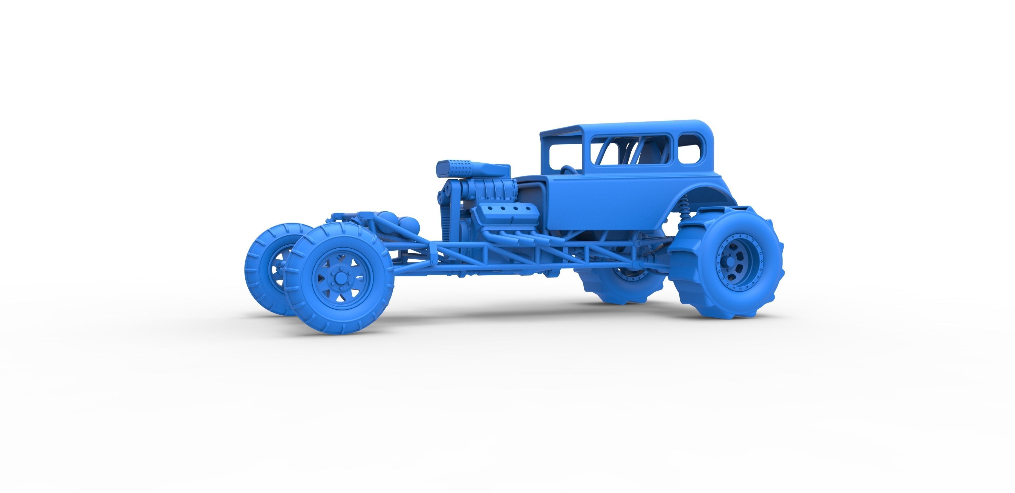  Mud dragster Hot Rod Scale 1 to 25 3D print model_15